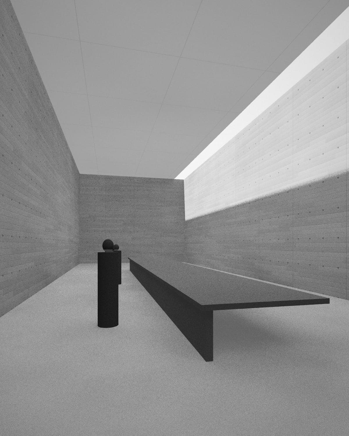 Atlantic light along a concrete living room